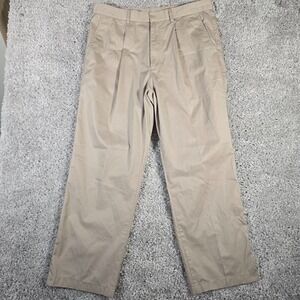 Red Ant Mens Pleated Straight Pants Khaki Size 36 (Fits 35x27.5) Office Casual